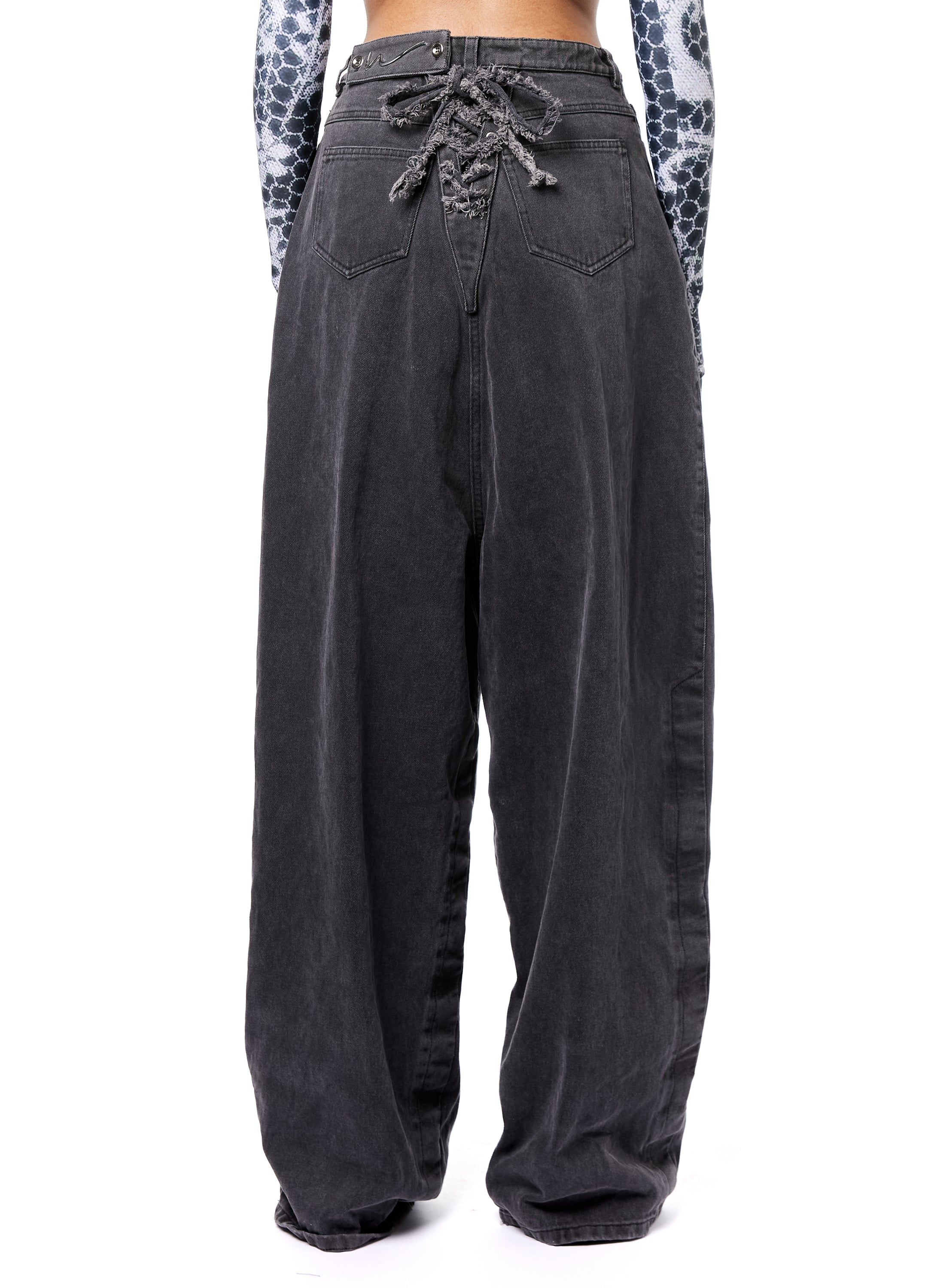 OVERSIZED WASHED DENIM TROUSERS