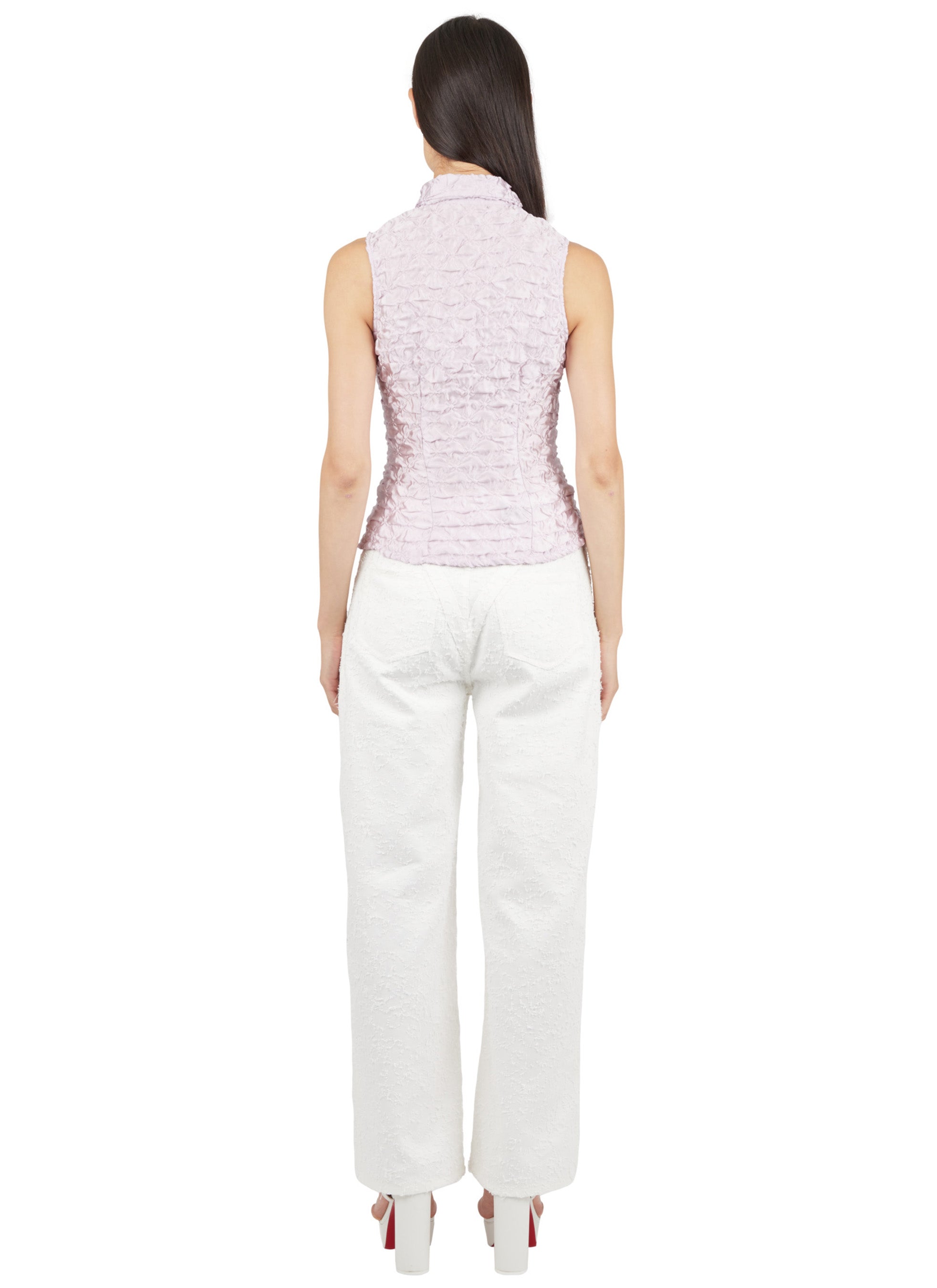 SLEEVELESS BUTTON-UP TOP